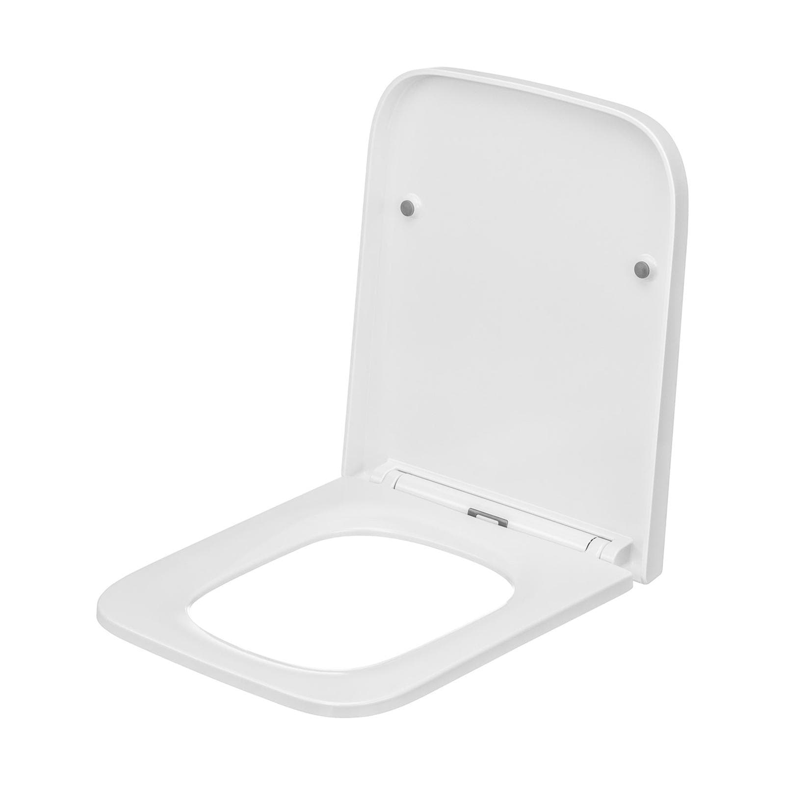 Vaso sospeso rimless ceramica bianco lucido con sedile soft-close per Agatea