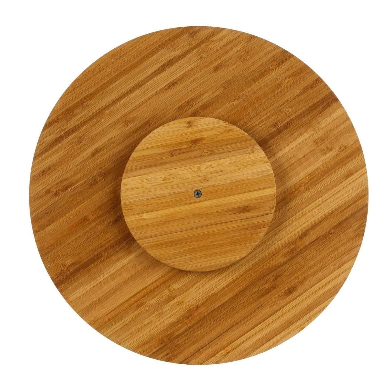 Vassoio girevole rotondo 35 cm in legno di bambù naturale