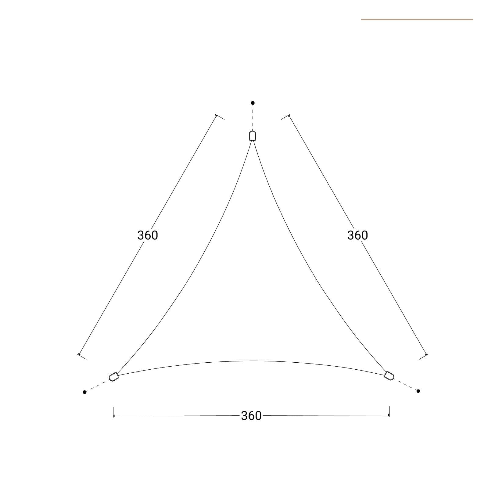 Vela da giardino triangolare 3,6x3,6x3,6 m in poliestere idrorepellente bianco 180 gr - Solaris