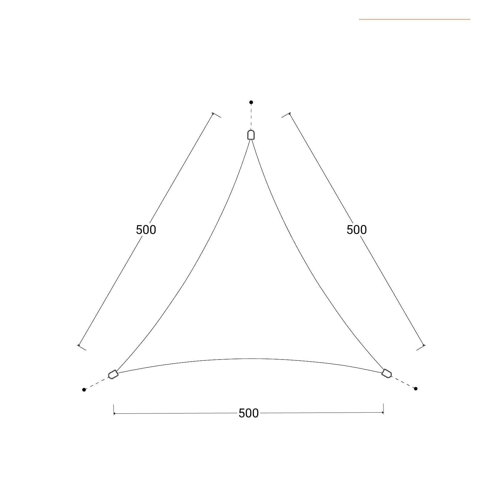 Vela da giardino triangolare 5x5x5 m in poliestere idrorepellente bianco 180 gr - Solaris