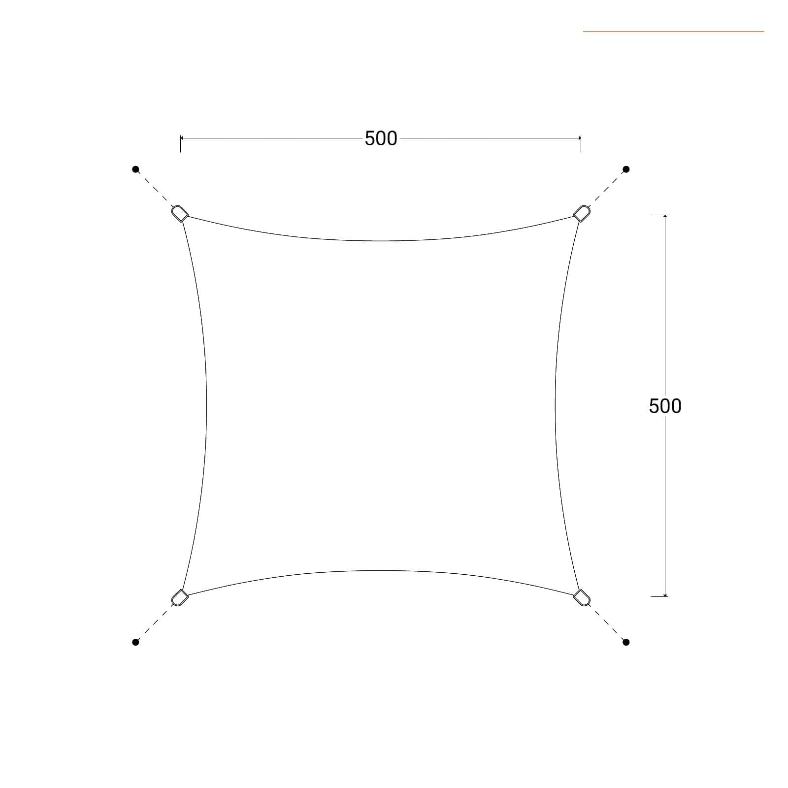 Vela da giardino 5x5 m quadrata idrorepellente bianco - Solaris