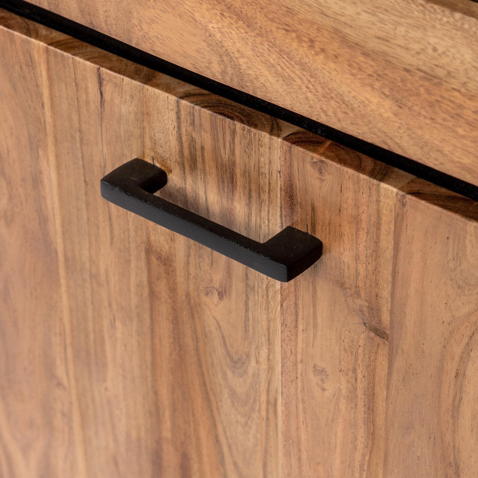 Vetrina 55x195h cm in legno di acacia con 2 ante - Freia Stone