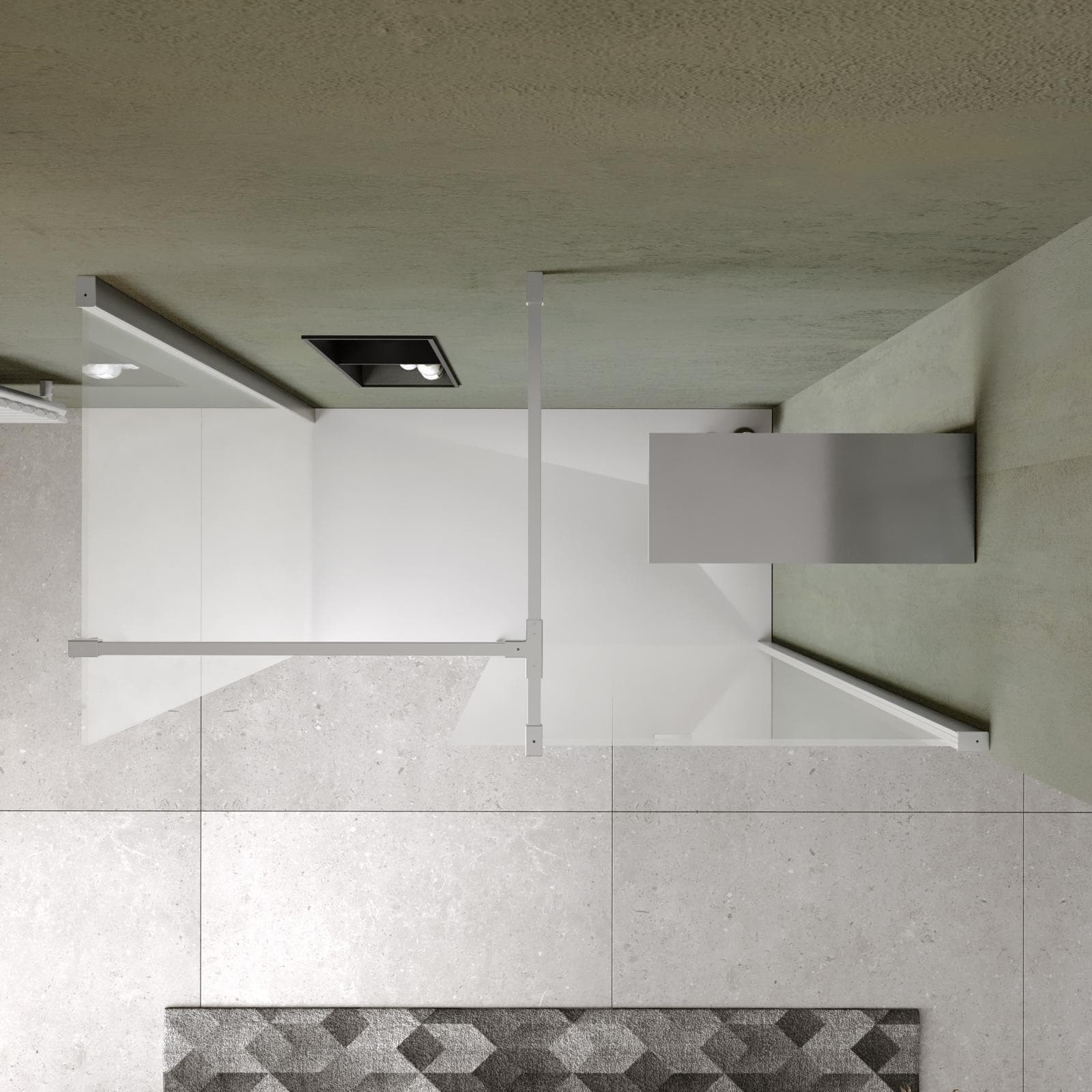 Box doccia walk-in due lati 70x80 cm vetro anticalcare trasparente e profilo cromo 200h - Keep