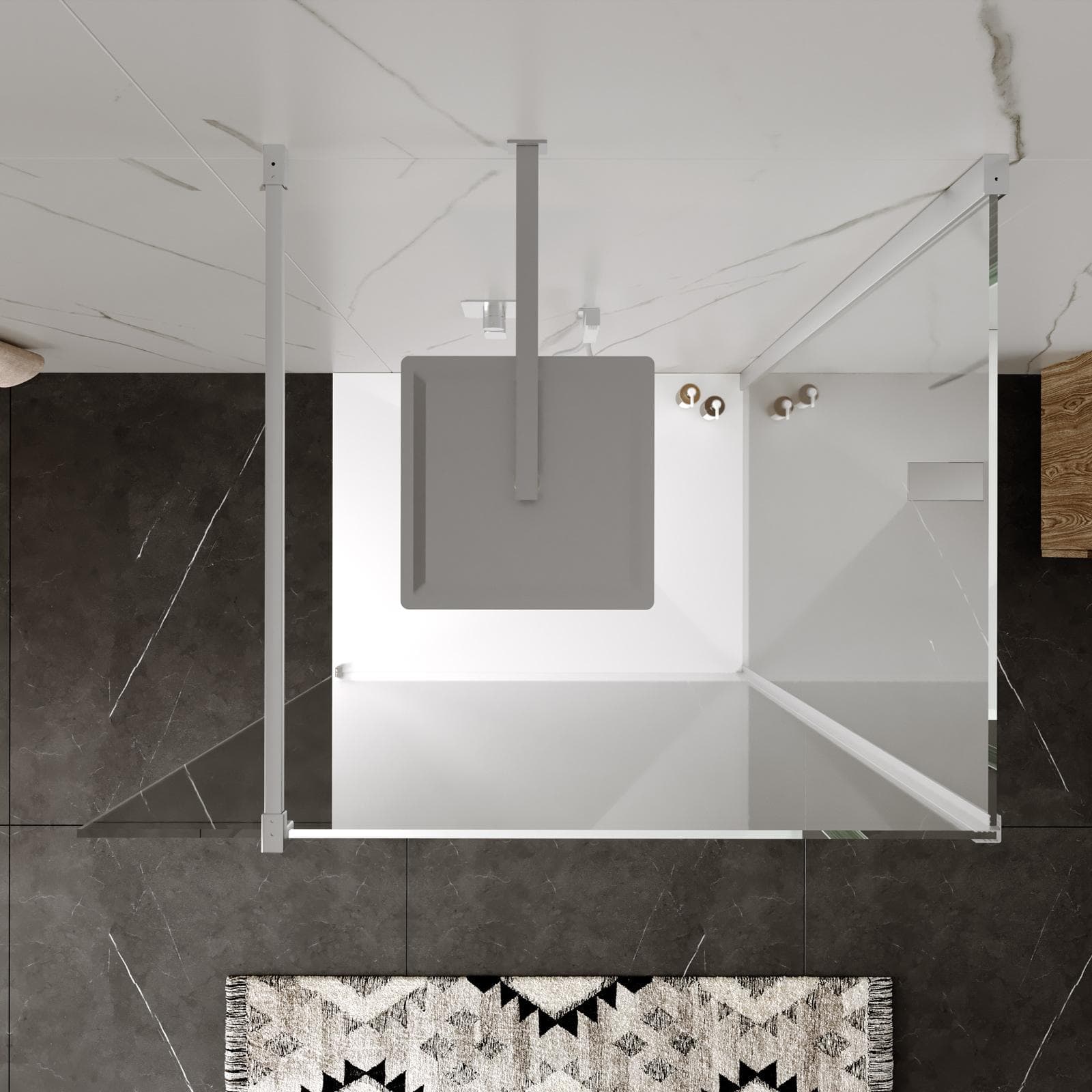 Box doccia walk-in 70x100 cm angolare con vetro trasparente e profilo cromo 200h - Keep