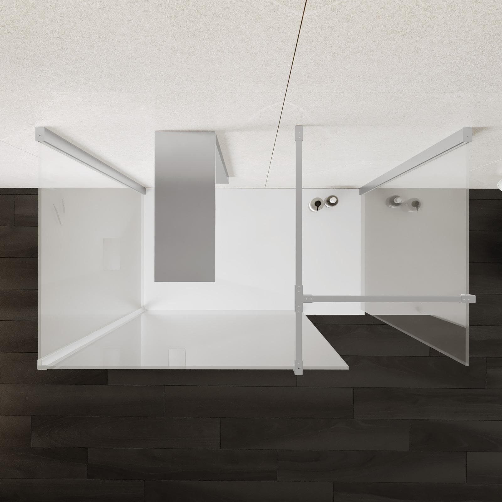 Box doccia walk-in tre lati 70x100x70 cm vetro anticalcare trasparente 8 mm e profilo cromo 200h - Keep