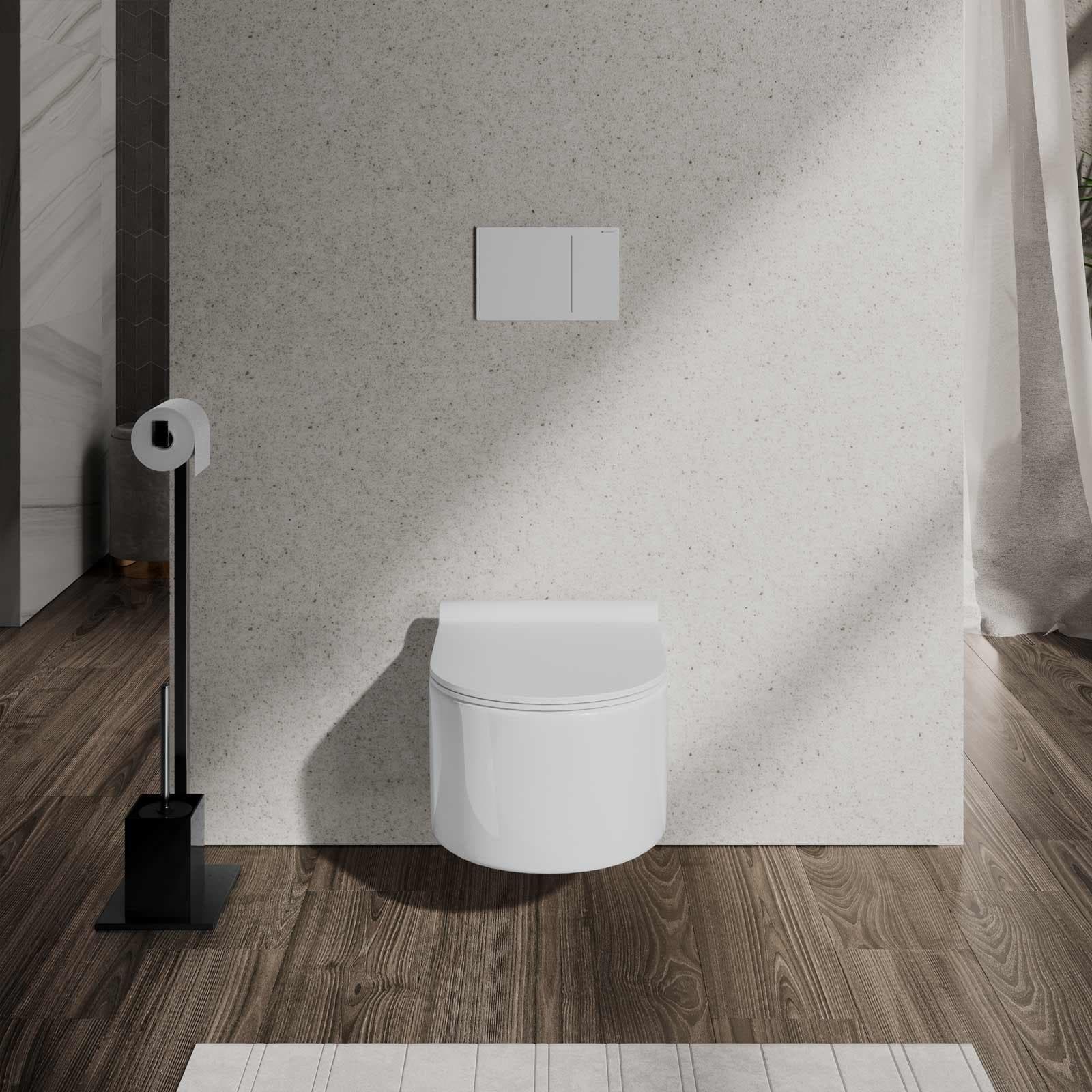 Wc sospeso rimless ceramica lucida Fleur con copri wc SoftClose