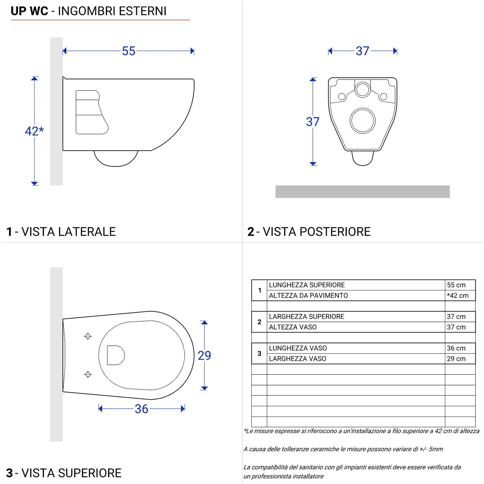 Wc sospeso Up Sanitosco ausilio arredo bagno accessibile o contract
