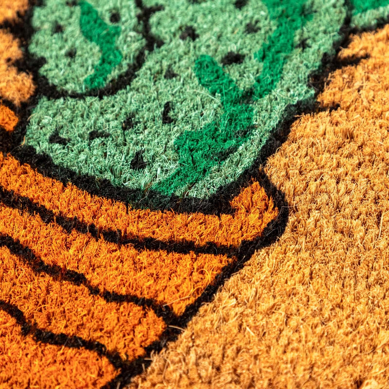 Zerbino 45x75 cm in coir naturale con disegno cactus