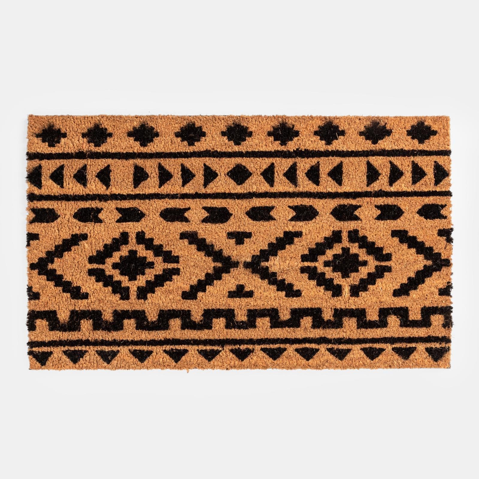 Zerbino 45x75 cm in coir naturale con disegno etnico