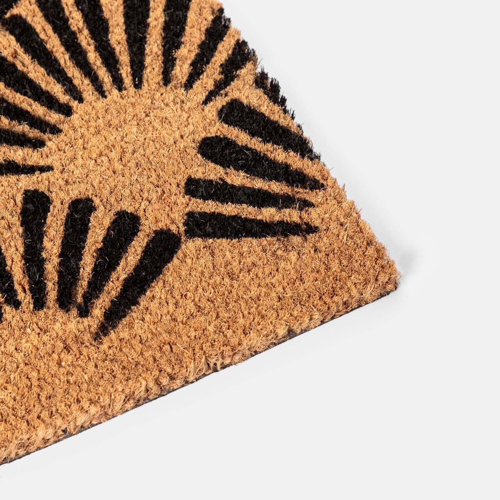Zerbino 45x75 cm in coir naturale con disegno raggi di sole