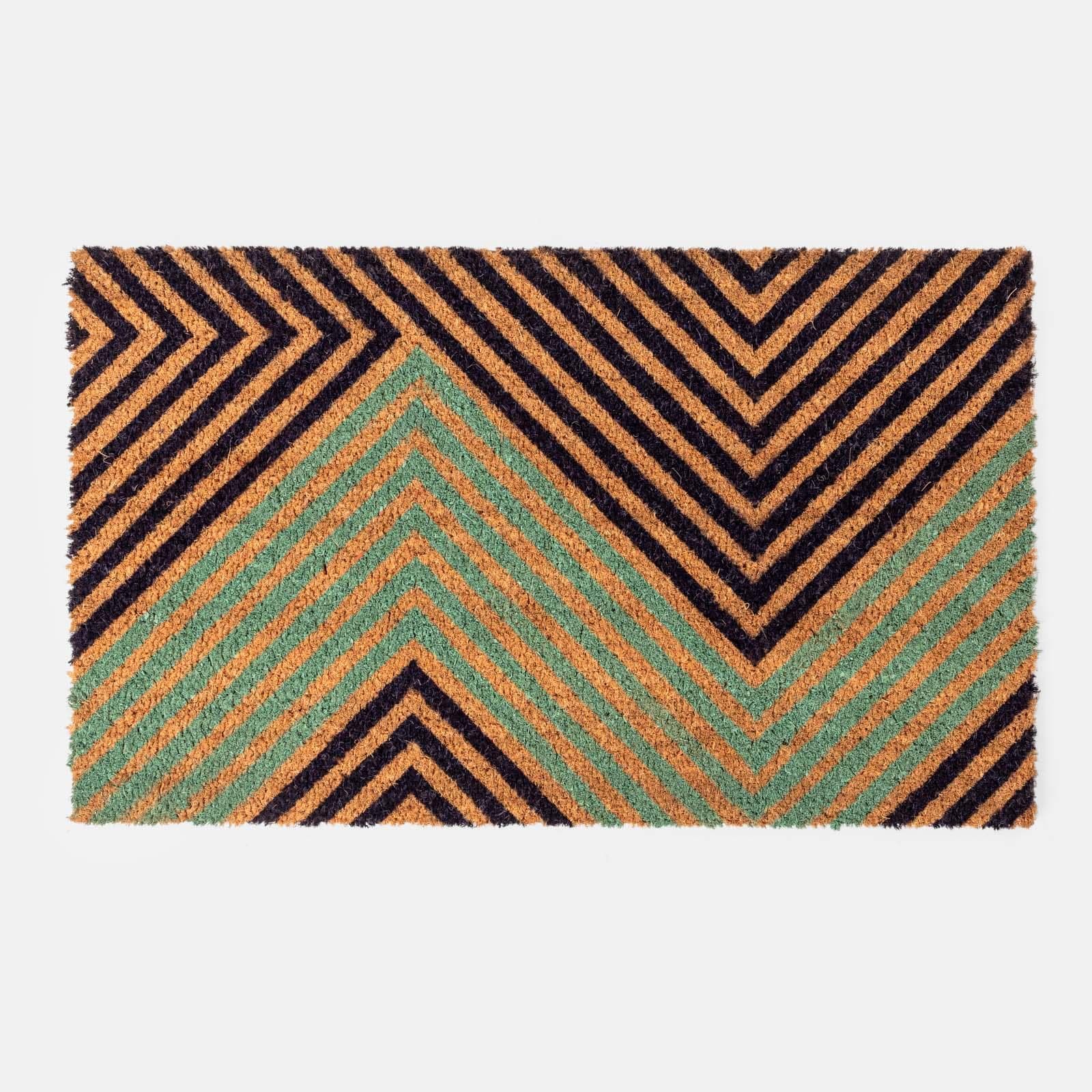 Zerbino 45x75 cm in coir naturale con disegno righe geometriche