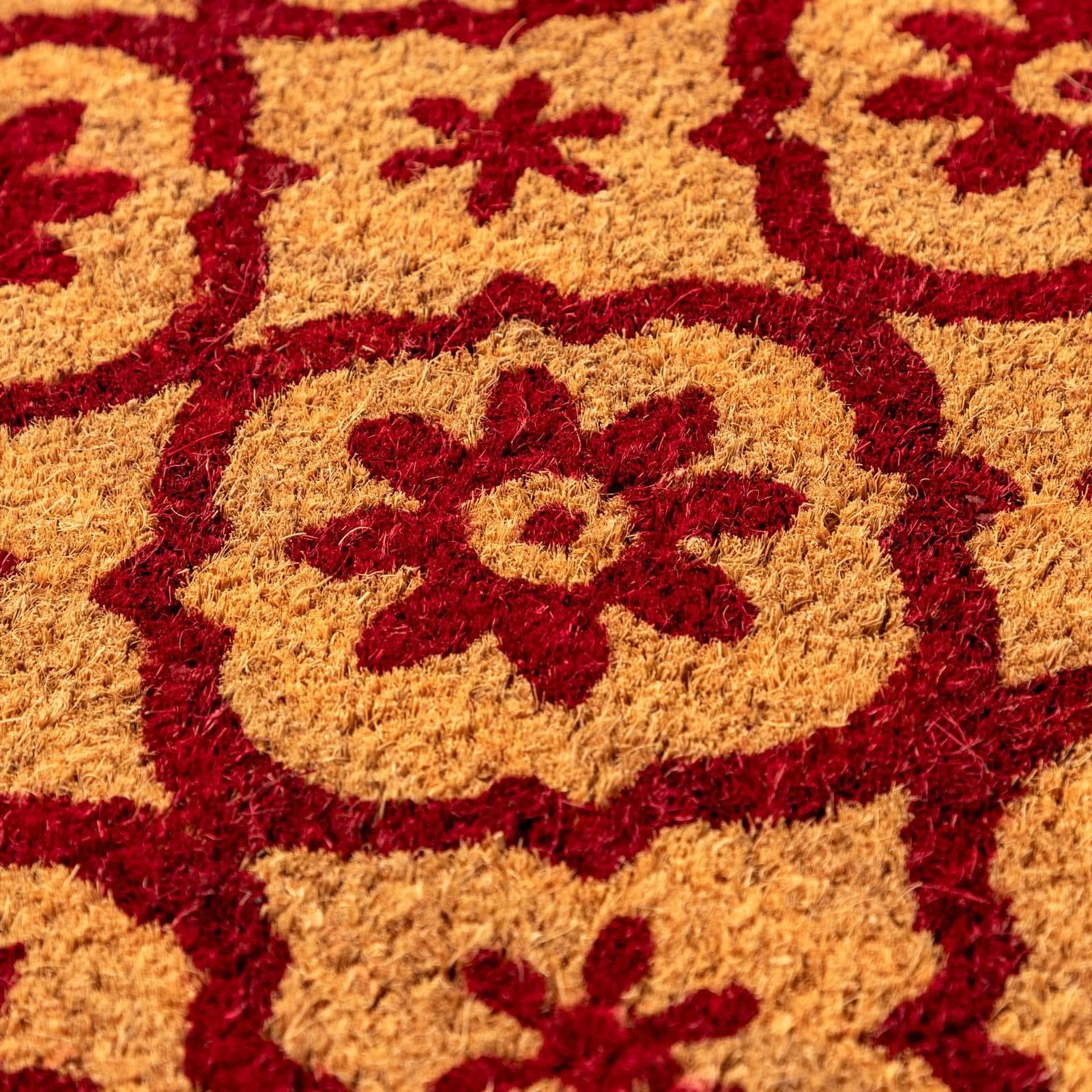 Zerbino 45x75 cm in coir naturale con motivo floreale