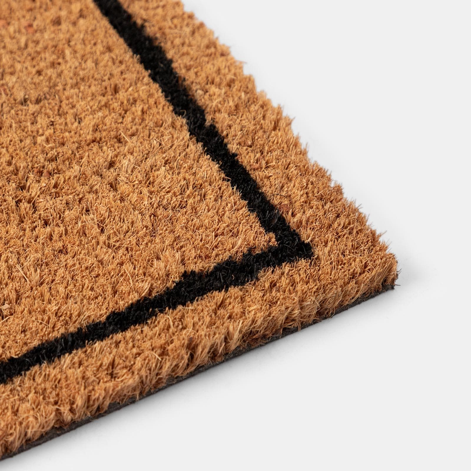 Zerbino 45x75 cm in coir Welcome marrone e nero