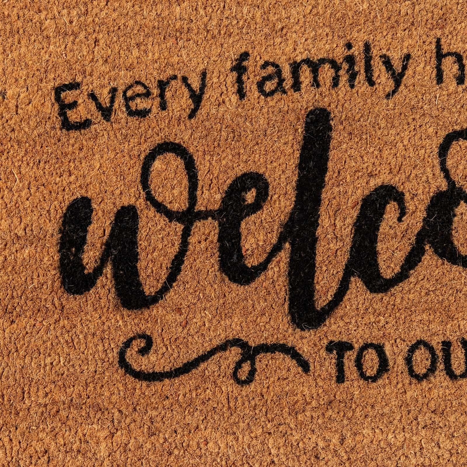 Zerbino 45x75 cm in coir Welcome marrone e nero