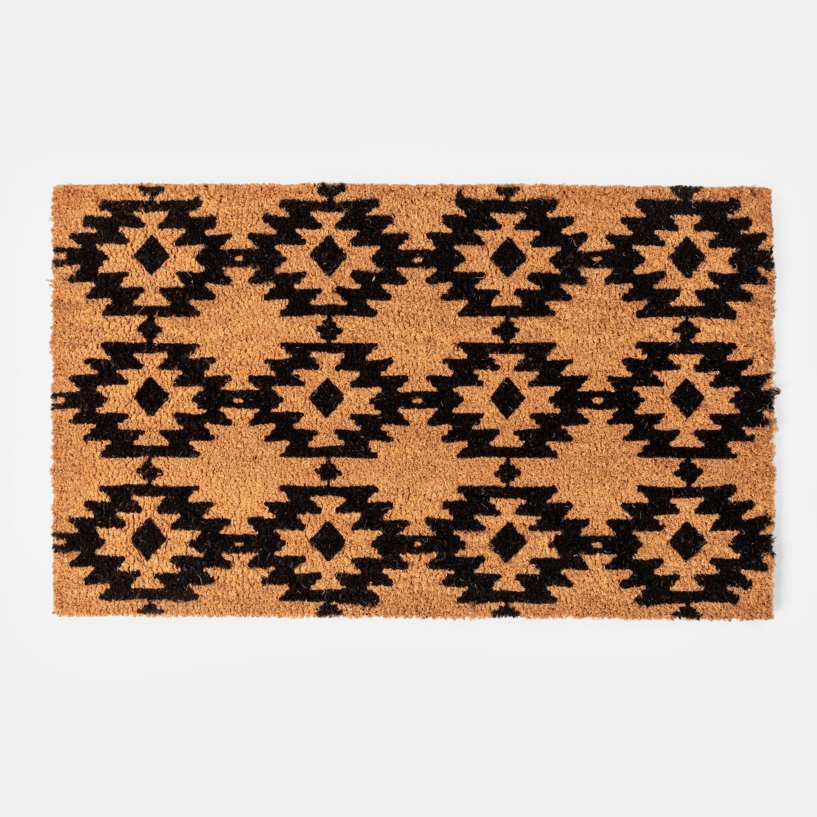 Zerbino naturale 45x75 cm in coir con disegno etnico