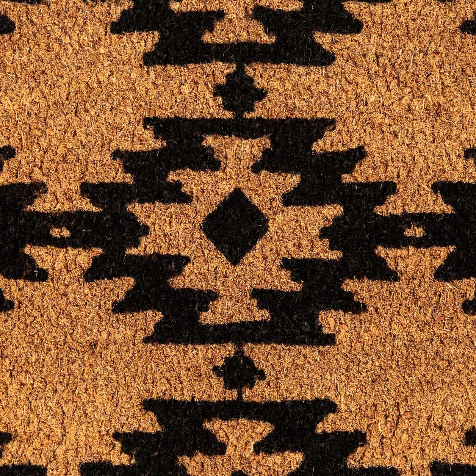 Zerbino naturale 45x75 cm in coir con disegno etnico